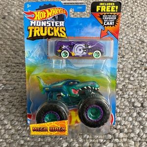 2021 Hot Wheels Monster Trucks MEGA WREX 1:64 w/Crushed Van Blind-Sided - NIB